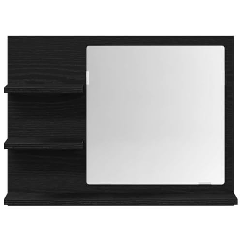 vidaXL Badspiegel Schwarz Eichen-Optik 60x10,5x45 cm Holzwerkstoff – Ansicht 6