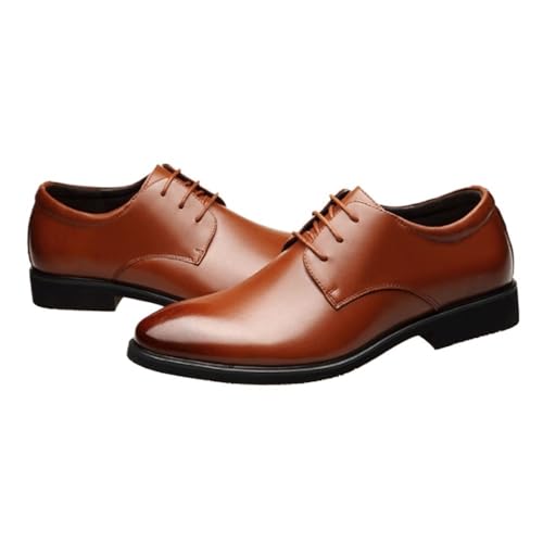 Men's Wedding Oxford Dress Shoes Waterproof Leather Lace Up Round Toe Formal Business Tuxedo Low Top Comfortable Classic Non Slip2