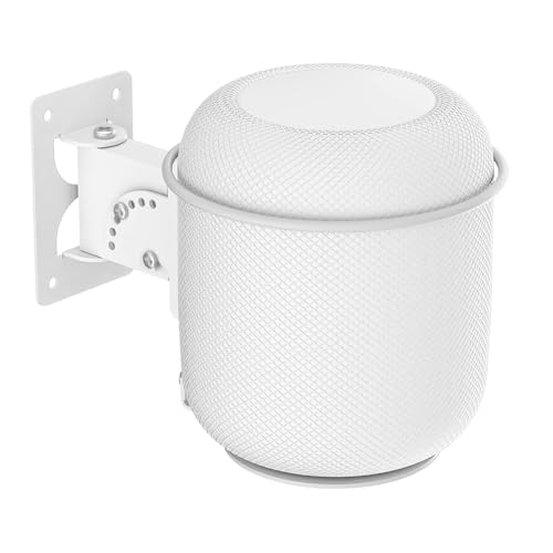 Speaker Wall Mount for HomePod 1st Wall Mount, Adjustable Swivel & Tilt Mount for HomePod Gen 1 Wall Mount, Heavy Duty Speaker Mount for HomePod 1st Mounting Brackets with Hardware Kit (White)