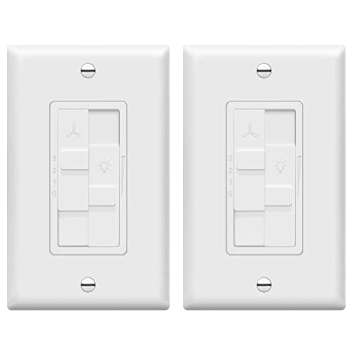 TOPGREENER Combo Dimmer Switch with 3-Speed Fan Control, Light and