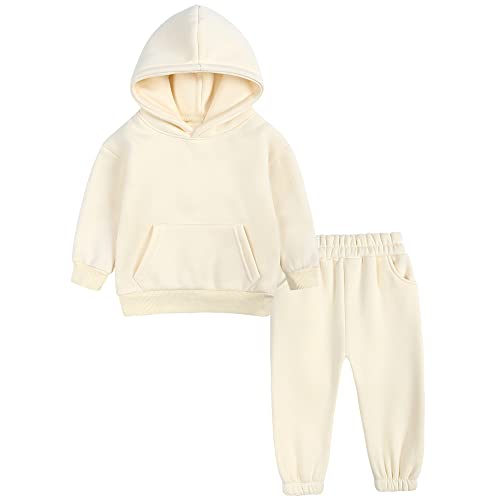 Image of MYGBCPJS Youth 2PCS Jogger Outfits Set Fleece Hooded + Sweatpants Boys Girls Athletic Sweatsuits Pullover Clothes