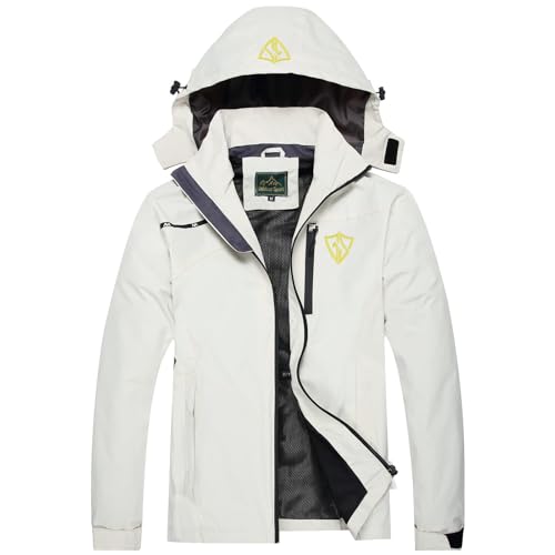 GIISAM White Raincoat for Men Spring Waterproof Windbreaker Lightweight Rain...