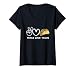 Womens Peace, Love Tacos Retro Tacos Lover Food Lover V-Neck T-Shirt