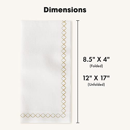 By Madee: Fancy Paper Napkins - Perfect Disposable Guest Hand Towels For Bathrooms Or Dinner Tables - Luxury Soft Linen Like, Decorative Party Napkins For Weddings, Holidays (8.5" X 4", Gold 100 Pack) #TOP6