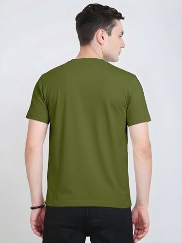 Image of Men's Plain Cotton Crew Neck T-Shirt Regular Fit Short Sleeve Tee