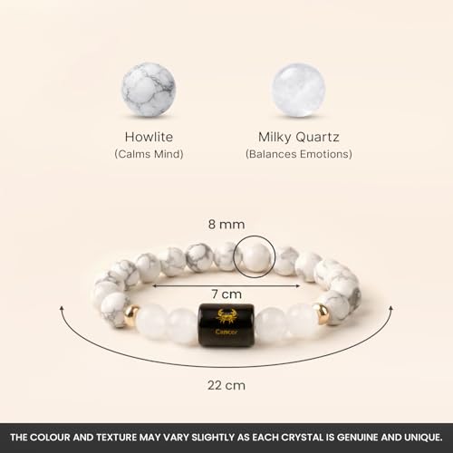 Image of Astrotalk Zodiac Bracelet with Raw Selenite Plate | Healing Crystals for Protection & Emotional Balance | Citrine & Tiger Eye | Bracelet for Man & Woman | Gift for Man & Woman