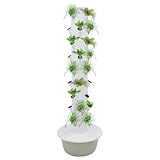 Hydroponic Tower 36 fori, 9 file di idroponica con timer e scatola di coltivazione, 165 cm IPX8 Hydroponics Tower Garden Hydroponic Growing System - Torre per erbe, frutta e verdura (nero)