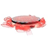 VICASKY Handheld Ribbon Tambourine Percussion Instrument Leicht und Robust für Bühne Tanz und Musik Spiel Rotes Band Handtrommel für Erwachsene