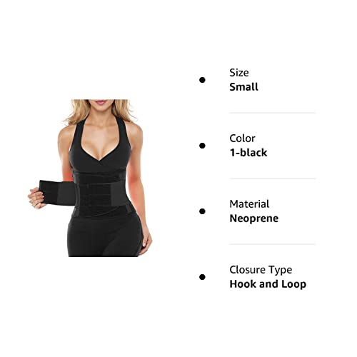 Shaperx Women Waist Trainer Belt Waist Trimmer Belly Band Body Shaper Sports Girdles Workout Belt (Sz8002-Black, Medium) #TOP6