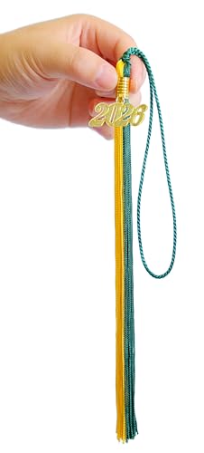 Image of Green and Gold Graduation Tassel 2026 for Grad Cap and Graduation Ceremony Accessory Decoration
