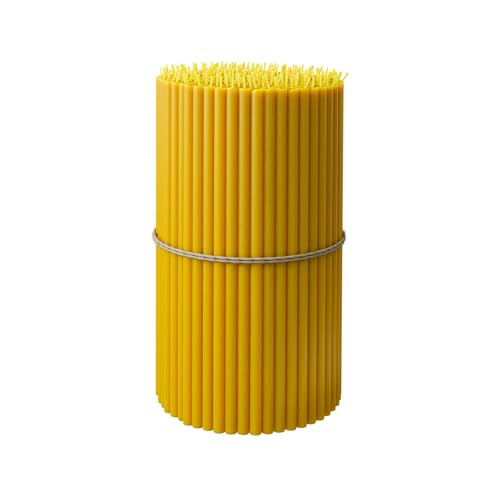 Velas de cera de abeja pura para el hogar: 50 velas candelabro delgadas y altas, completamente naturales, para oraciones en la iglesia, pastel de cumpleaños y Adviento de Navidad