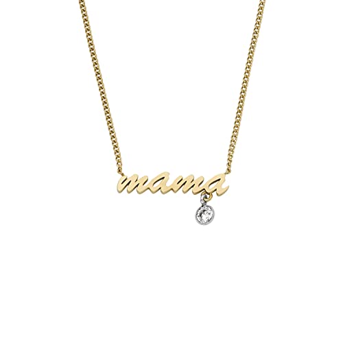 Image of Fossil Women's Gold-Tone Stainless Steel Pendant Chain Necklace for Women