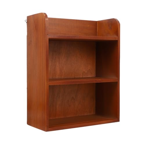 TOPBATHY Desktop Solid Wood Storage Shelf, Kitchen Storage Shelf, Multi-Layer Mini Organizer for Home, Kitchen, and Office, Light Brown, 11.8 X 9.4 X 4.3 Inches