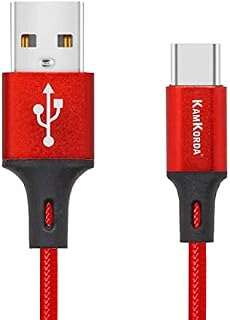 KamKorda USB C Charger Cable 2M Type C Fast Charging 3A Lead Nylon Braided compatible with Samsung, Huawei P30 P20 P40, Google Pixel, Sony Xperia