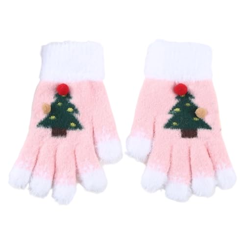 Christmas Knitted Gloves Snowflake Xmas Tree Pattern Warm