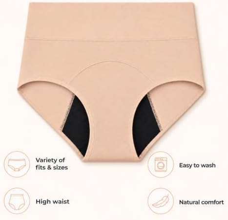 Incontinence Underwear for Women, Washable Leakproof High Waist, 5 Pack — 사진 5
