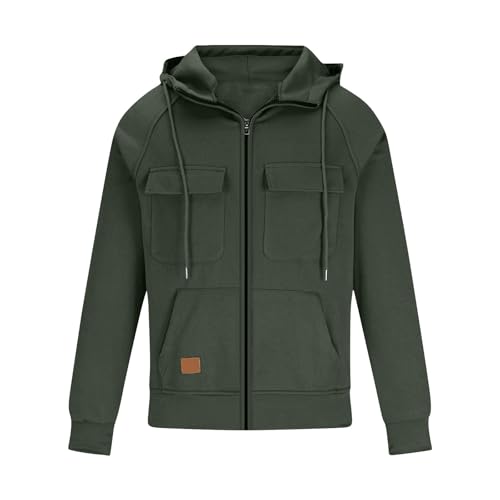 Men's Full-Zip Hoodie with Multiple Pockets, Soft Fleece, Adjustable Drawstring Hood, Casual Wear3
