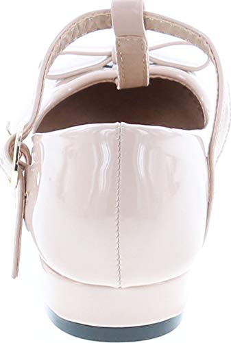 Anna Kate-5K Kids Low Heel Ankle Strap Bow T-Strap Mary-Jane Shinny4