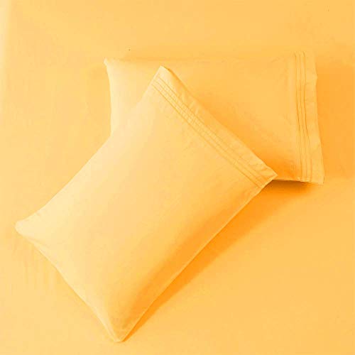 SONORO KATE Bed Sheet Set Super Soft Microfiber 1800 Series Luxury Egyptian Sheets 16-Inch Deep Pocket，Wrinkle and Hypoallergenic-4 Piece (Yellow, Full) by SONORO KATE - Image 5