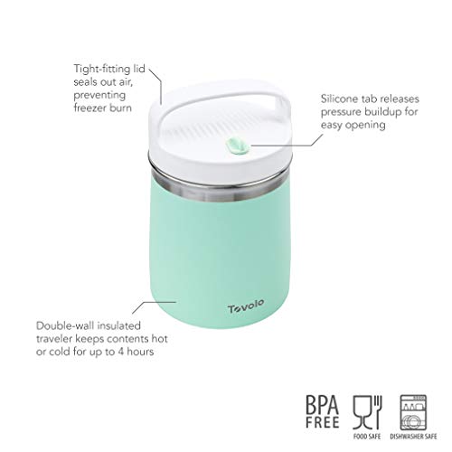 image for Tovolo Stainless Steel Traveler (Mint/White) - 2 Quart Insulated, Vacu