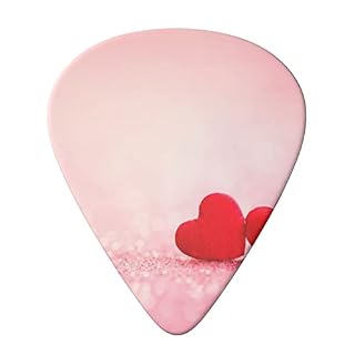 Red Heart Pink Glitter Lot de 6 médiators pour guitare acoustique, guitare électrique, basse, ukulélé – fins, moyens et… - Les Beatles, Paul McCartney, John Lennon, RIngo Starr, George Harrison Red Heart Pink Glitter Lot de 6 médiators pour guitare acoustique, guitare électrique, basse, ukulélé – fins, moyens et… – Image 3