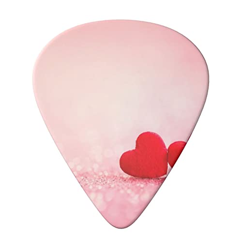 Red Heart Pink Glitter Lot de 6 médiators pour guitare acoustique, guitare électrique, basse, ukulélé – fins, moyens et… - Les Beatles, Paul McCartney, John Lennon, RIngo Starr, George Harrison Red Heart Pink Glitter Lot de 6 médiators pour guitare acoustique, guitare électrique, basse, ukulélé – fins, moyens et… – Image 4