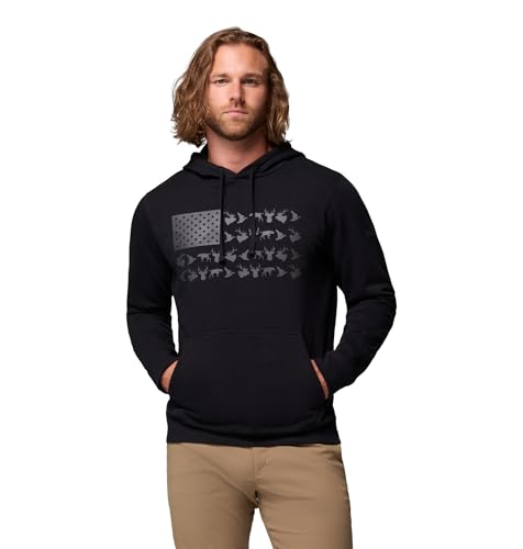 Amazon.com: Columbia Mens PHG Game Flag II Hoodie, Black/Graphite