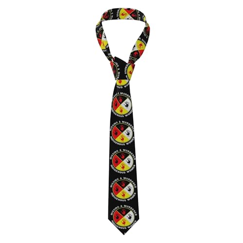 XDOEPSAKA Missing And Murdered Indigenous No More Men'S Finely Crafted Inspirational Necktie