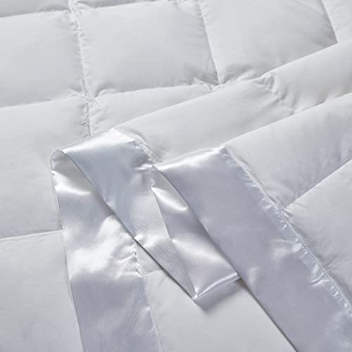 Beautyrest Tencel/Cotton Oversize Light Warmth White Down Blanket With Silky Flange Binding, 650 Fill Power #TOP3