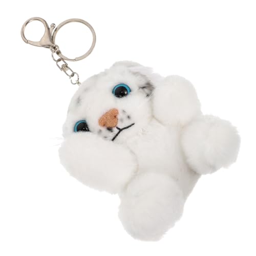 Yardwe Llavero Colgante de Peluche Tigre Blanco 10 CM Gancho de Langosta Decoración Artesanal para Mochila y Bolso Accesorio Portátil de Muñeco de Animal Adecuado para Llavero y