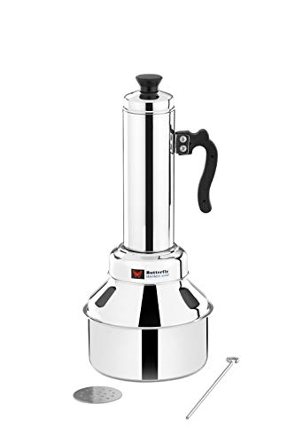 Image of Butterfly Stainless Steel Premium Puttu Kodam Puttu Maker with Steamer Plate and Steel Stick, 1.5 litres, Silver, Standard
