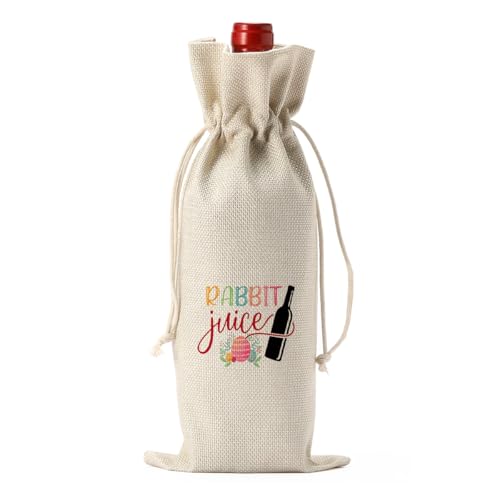 Funny Easter Wine Bag Easter Basket Easter Eggs Decorations Easter Holiday Gifts for Women Men Easter Wine Bag Gifts for Wine Lover Easter Party Decorations Rabbit Juice Wine Bag