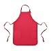 Apron Commercial Restaurant Home Bib Spun Poly Cotton Kitchen Aprons (2 Pockets) in Red