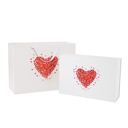 With Lids For Mothers Day,13.5x9x4.1 Inches, White Gift Box With Bag, Bridesmaid Proposal Box With Magnetic Closure (matte White)