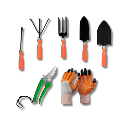 Image of Divayanshi 7 Pcs Gardening Tools Kit | Complete Garden Set with Gloves & Plant Cutter | Easy Grip, Lightweight & Durable Tools for Home Gardening