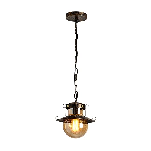 Lampe suspendue rustique kulgony en métal et verre style industriel