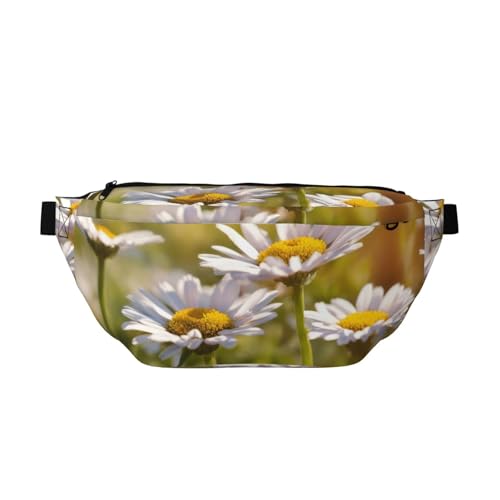 Sac banane de course à pied marguerite blanche et sangle réglable pour sport