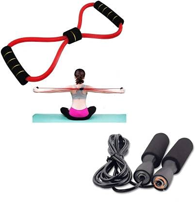 LIVOX Chest Expander Resistance Pulling Tube with Skipping Rope for Men and Women (Multicolor)-picture-16