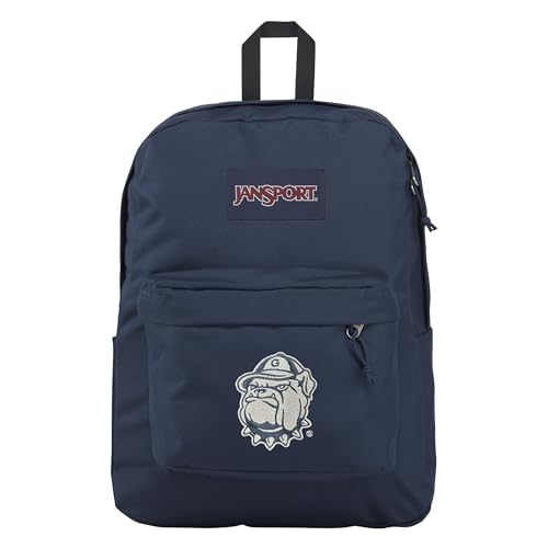 Image of JanSport NCAA Officially Licensed Backpack, Georgetown Hoyas, Superbreak Plus with Padded 15'' Laptop Sleeve, Spacious Computer Bag for Men & Women, Durable Daypack with Bottle Pocket, Navy