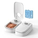 NeatenWise Automatic 2-Meal Cat Feeder - 48H Timed Wet Cat Food Refrigerated Dispenser with 2 Ice Packs for Puppies and Kittens in Yogurt and Canned (Large)