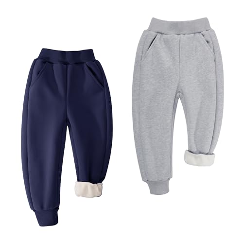 Pantalon de survêtement enfant contre le froid jogging doublé polaire