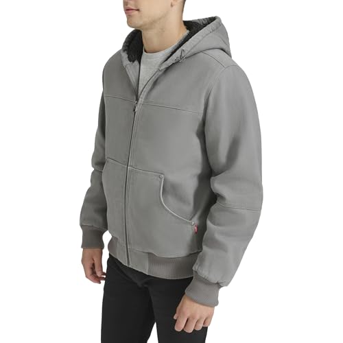 Image of Levi's Men's Workwear Cotton Canvas Hooded Bomber Jacket