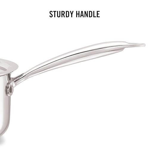 Cello Tri-Ply 14 cm Stainless Steel Cookware Sauce Pan with Lid 1 LTR | Tri-Ply Bottom Sauce Pan with SS Lid | Induction and Gas Stove Friendly |... - Image 5