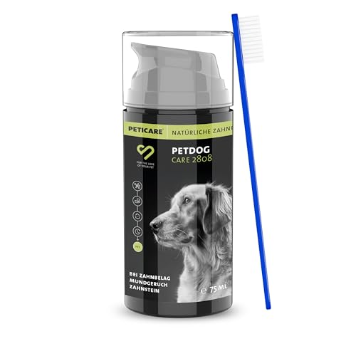Peticare Pasta Dental Natural para Perros | Apoyo contra placa y mal aliento | Favorece la higiene oral y la flora bucal | Fácil de usar | Para todas las razas y tamaños | petDog Care 2808