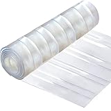 Plastic Vinyl Strip Curtain-Door 7.5’ Length x 7.6” Width x 0.07” Thick Clear Waterproof Ribbed PVC for Warehouse Doors, Walk-in Freezers Cooler Curtain Strips for Basement Stable, Pet House