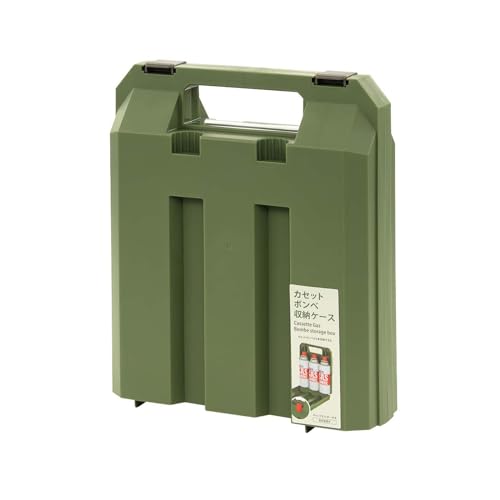 不動技研 カセットボンベ 収納ケース 3本 持ち手つき キャップも収納できる 持ち運び 保管 アウトドア グレー