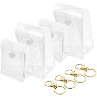 Alipis 4 Piezas Transparente Mini Billetera Escaparate Vitrina Mini Barras De Labios Mini Llavero Mini Bolsas De Llavero Transparentes Bolsas De Llaveros Transparentes Llaveros De