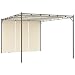 Produktbild vidaXL Gartenpavillon mit Seitenvorhang Pavillon Pergola Gartenzelt Partyzelt Terrassendach Überdachung Sonnenschutz 4x3x2,25m Creme