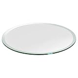 27" Inch Round Glass Table Top - Tempered - 1/2" Inch Thick- Beveled Polished