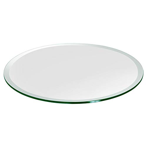 27" Inch Round Glass Table Top - Tempered - 1/2" Inch Thick- Beveled Polished #TOP14